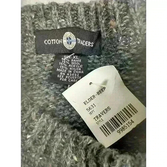 Cotton Traders Men's Sweater Size XL Wool Blend Elbow Shoulder Patch Pullover - Picture 3 of 8